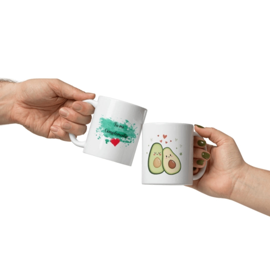 Taza Pareja Aguacates – Tú Me Complementas Personalizada